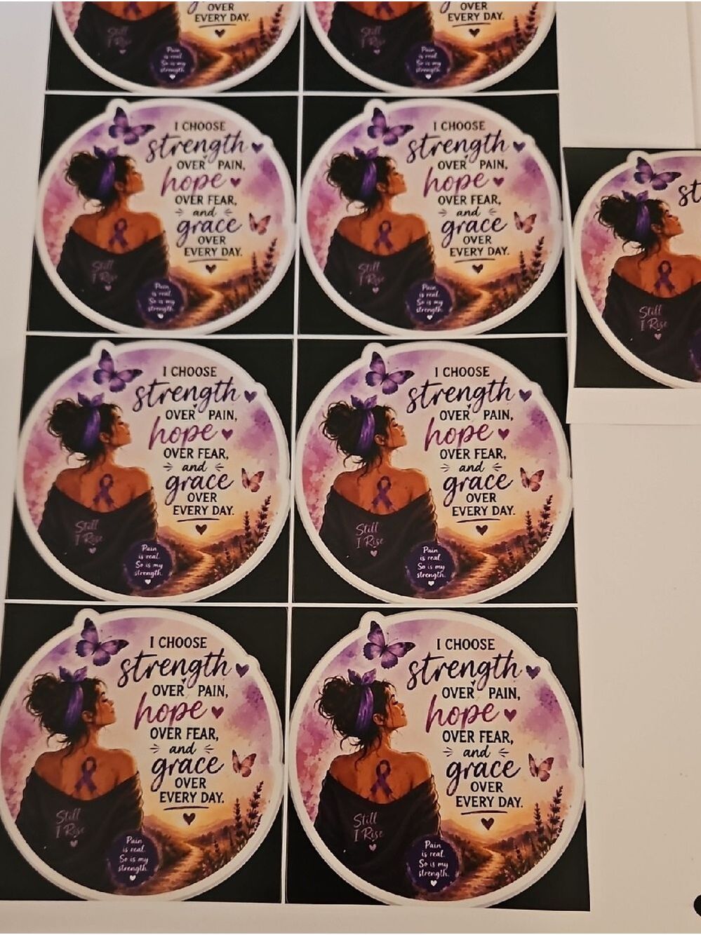 Handmade Chronic Pain Warrior Vinyl Sticker Hope Over Fear Purple Butterfly 3x3 - Picture 13 of 17